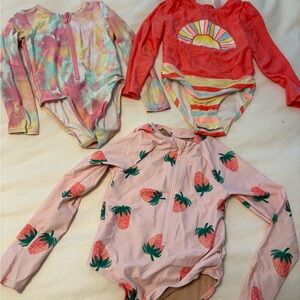 Girls Long-Sleeve One-Piece Swimsuit